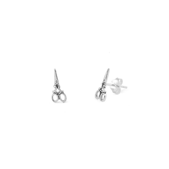 Sterling Silver Scissor Stud Earrings – 15 mm - Picture 1 of 1
